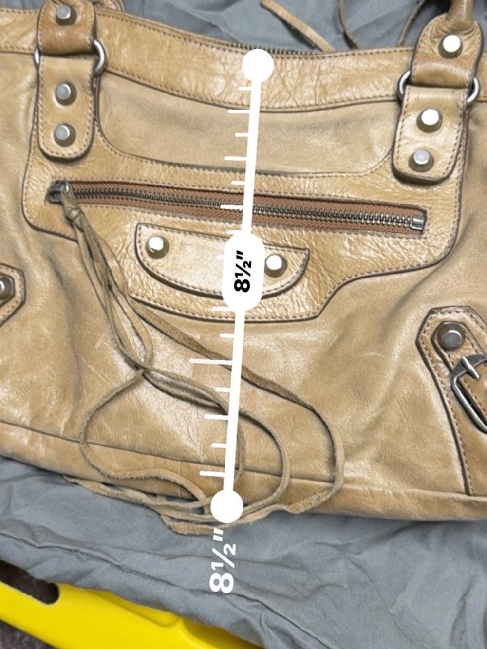 Stylish Tan Leather Satchel Handbag - Classic Women’s Bag - Picture 11 of 16